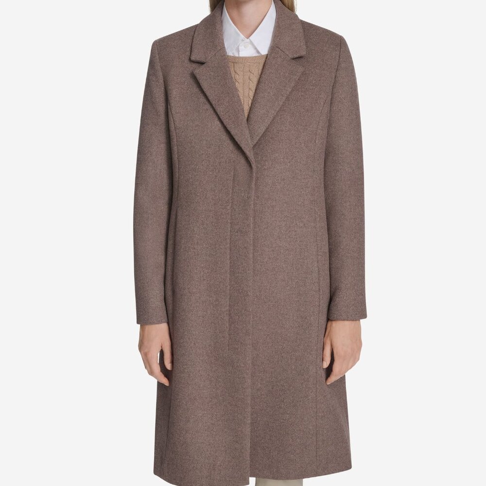 Cole Haan Knotch Lapel Wool Coat - Picture 1 of 6